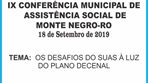 Convite para IX Conferência Municipal de Assistência Social de Monte Negro, RO